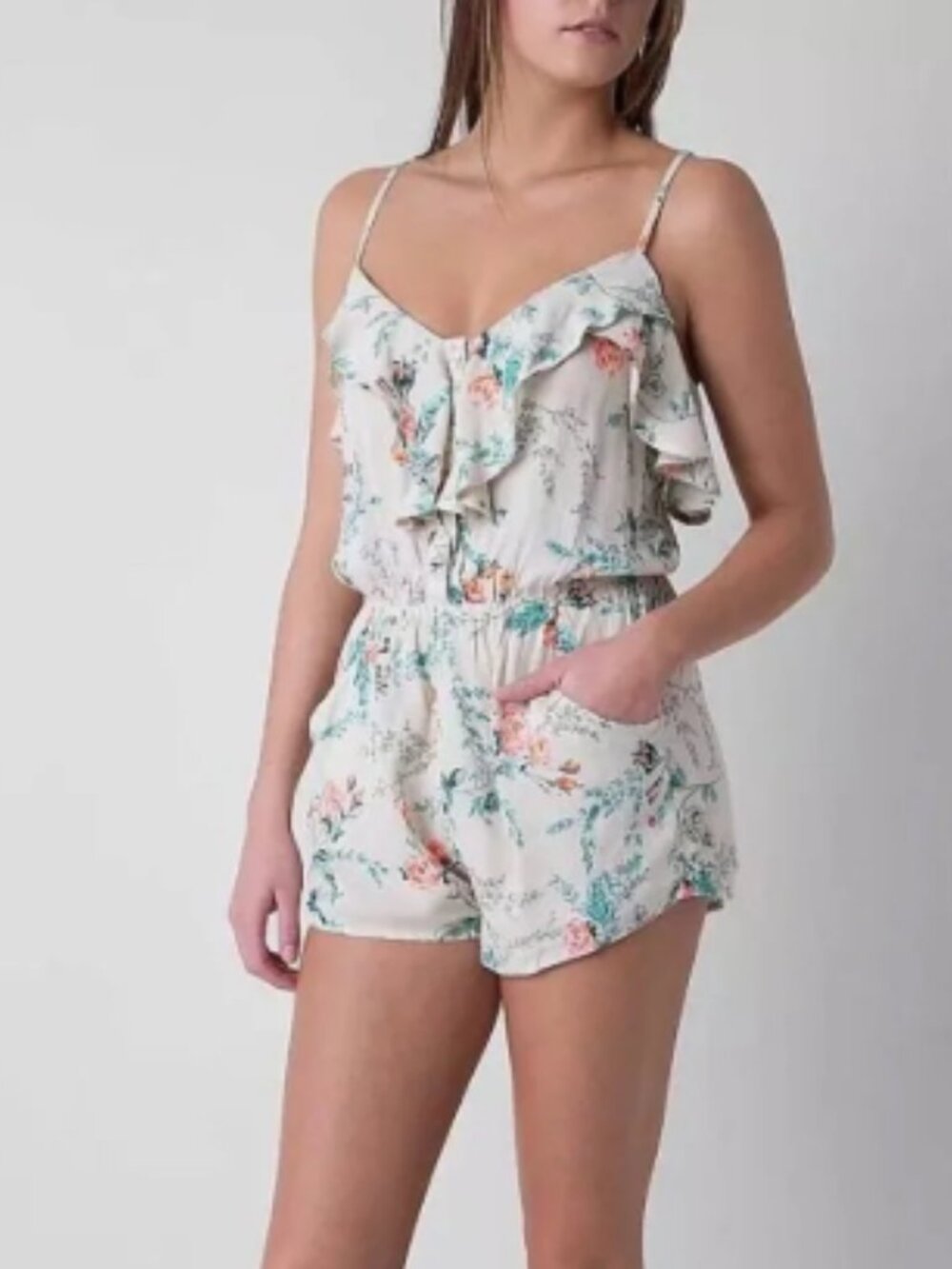 Billabong Dream Escape Floral Beach Romper Small Surfer Girl Beach Cottagecore